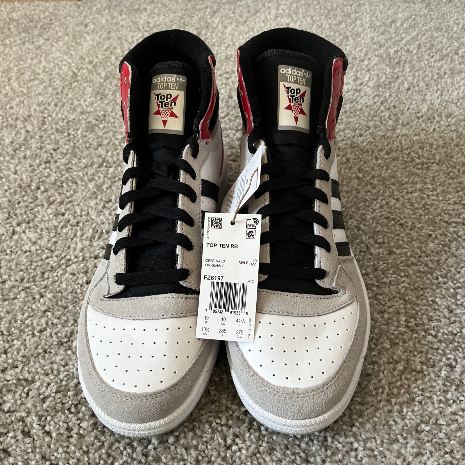 10.5M Adidas Top Ten RB White-Grey-Red (FZ6197)