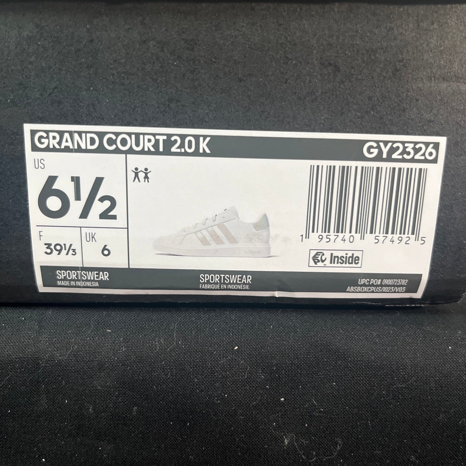 6.5W Adidas Grand Court 2.0 'White Iridescent' (GY2326)
