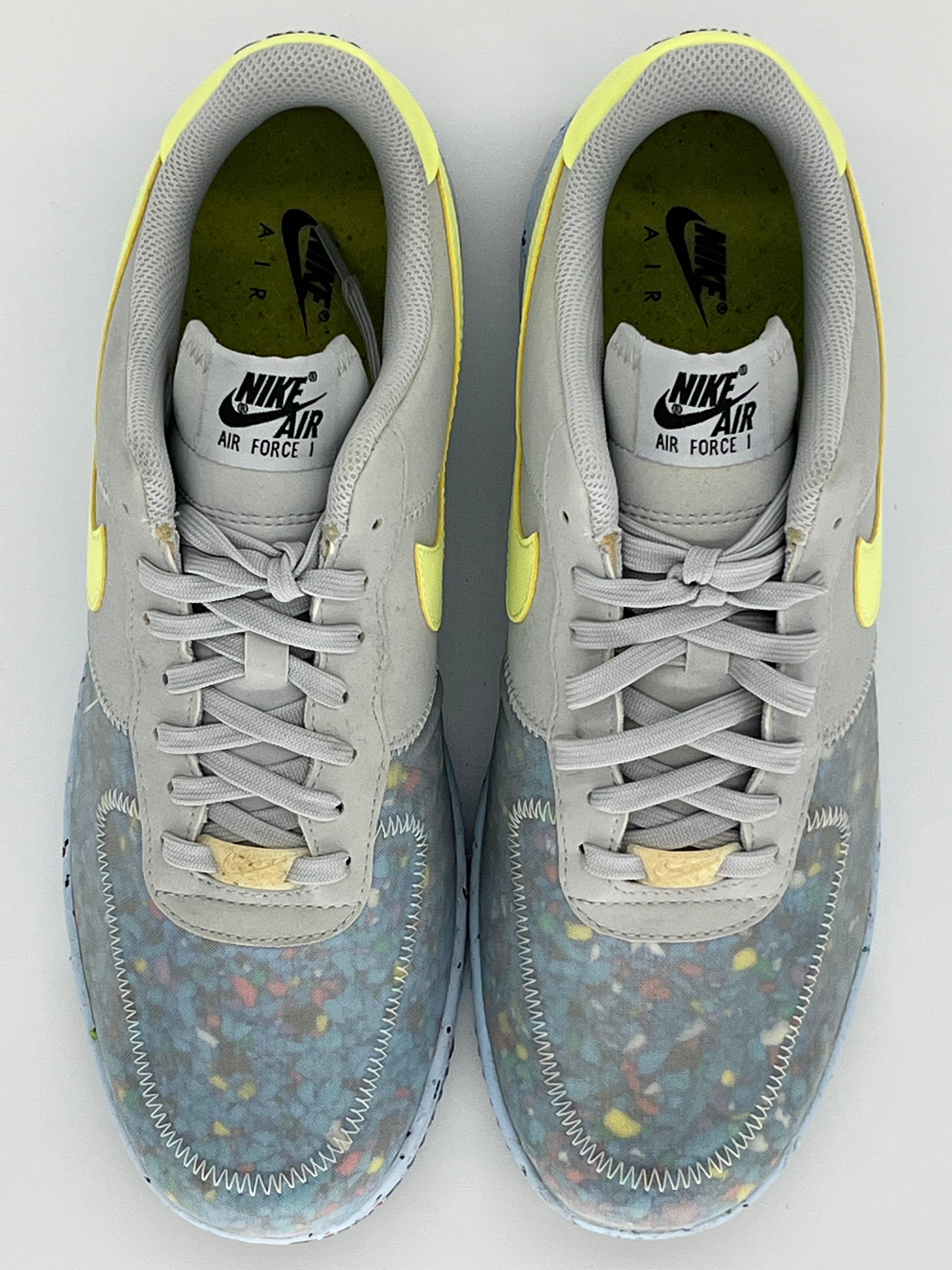 11M Nike AirForce 1 Crater Pure Platinum/Barely Volt & Black/Black-Photon Dust (CZ1524-001 & CZ1524-002 Bundle)