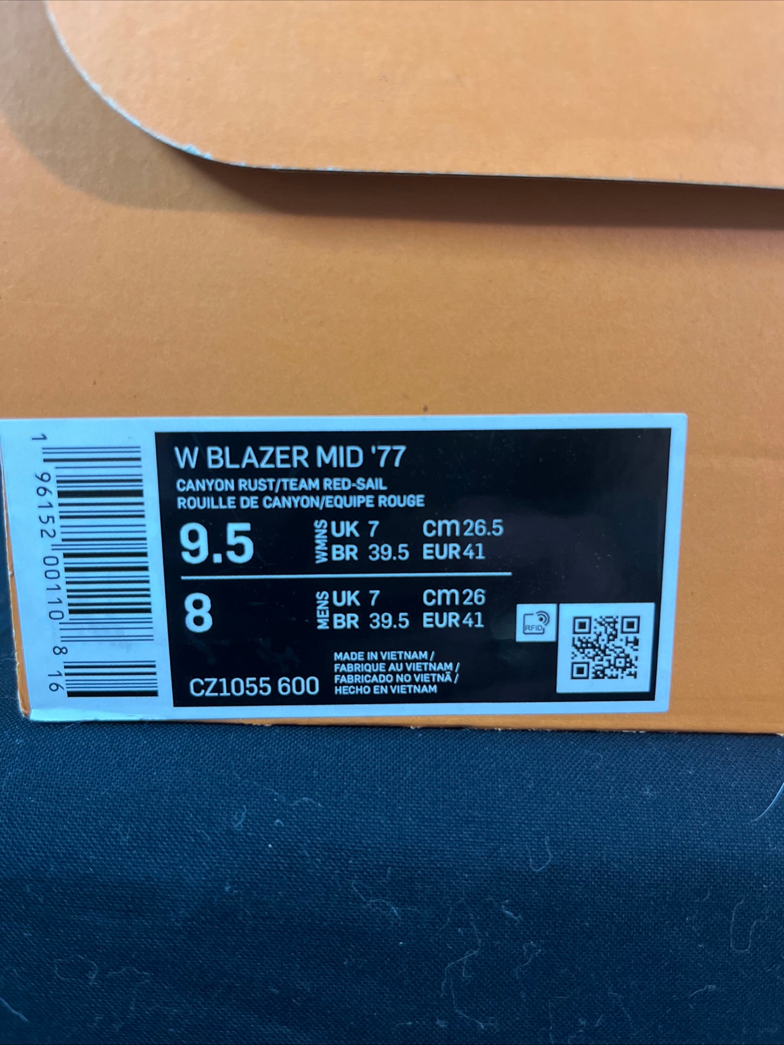 9.5W Nike Blazer Mid ’77 Canyon Rust (CZ1055-600)