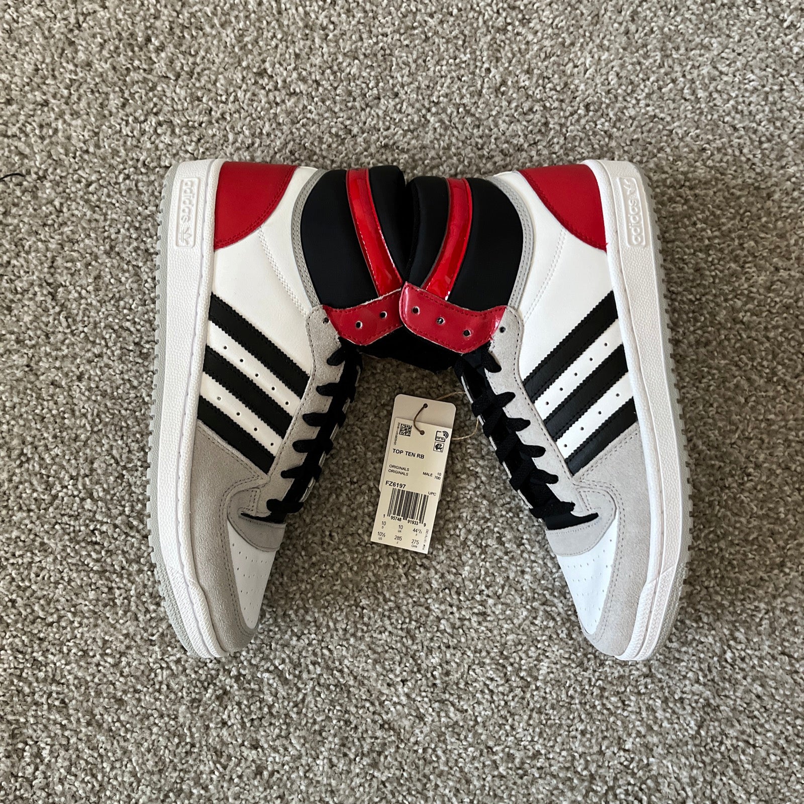 10.5M Adidas Top Ten RB White-Grey-Red (FZ6197)