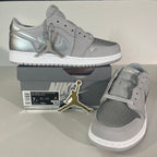 7Y Nike Air Jordan 1 Retro Low OG (GS) "Neutral Grey/Metallic Silver" (CZ0858-002)