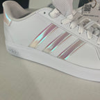6.5W Adidas Grand Court 2.0 'White Iridescent' (GY2326)