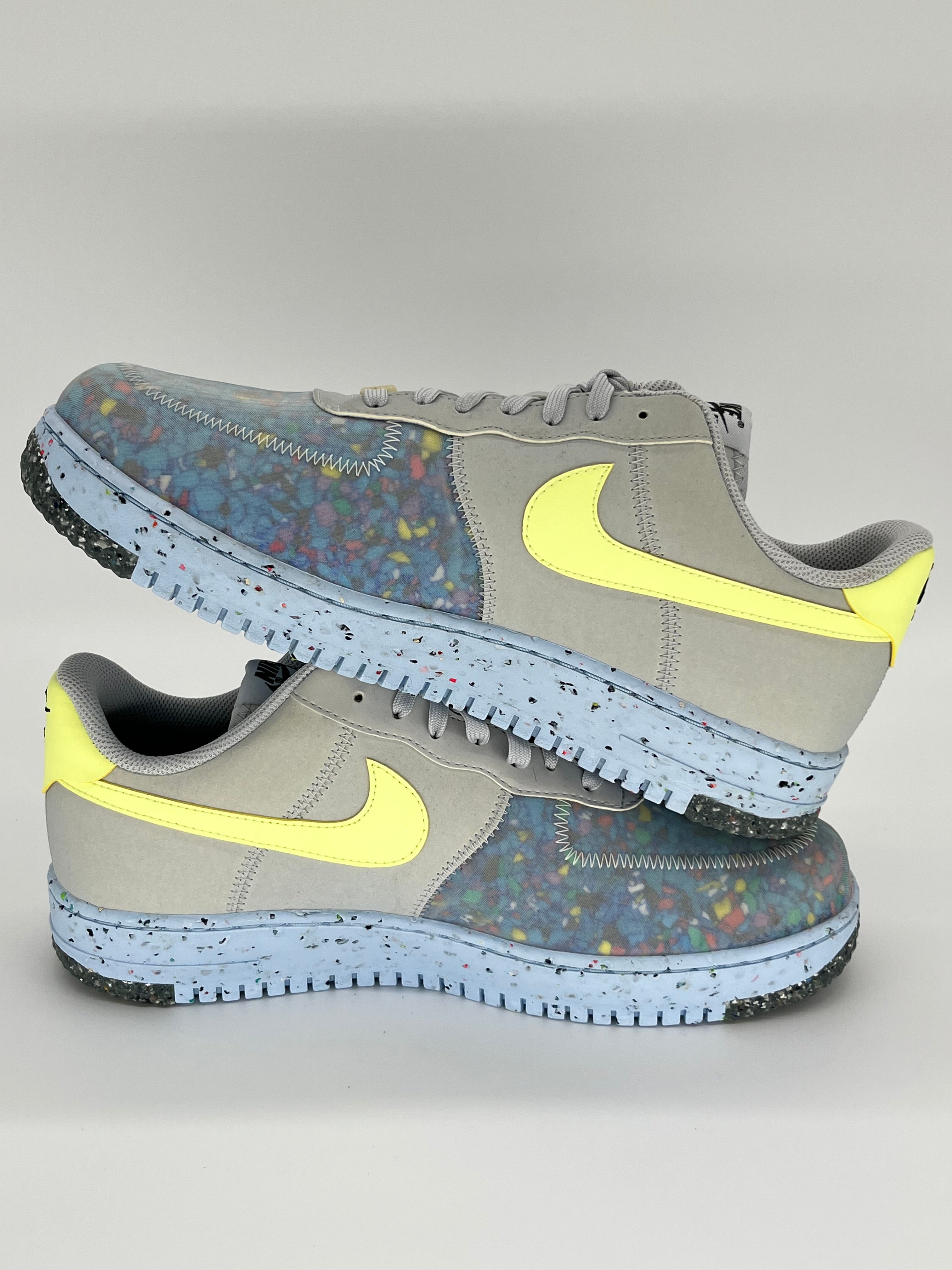 11M Nike AirForce 1 Crater Pure Platinum/Barely Volt & Black/Black-Photon Dust (CZ1524-001 & CZ1524-002 Bundle)