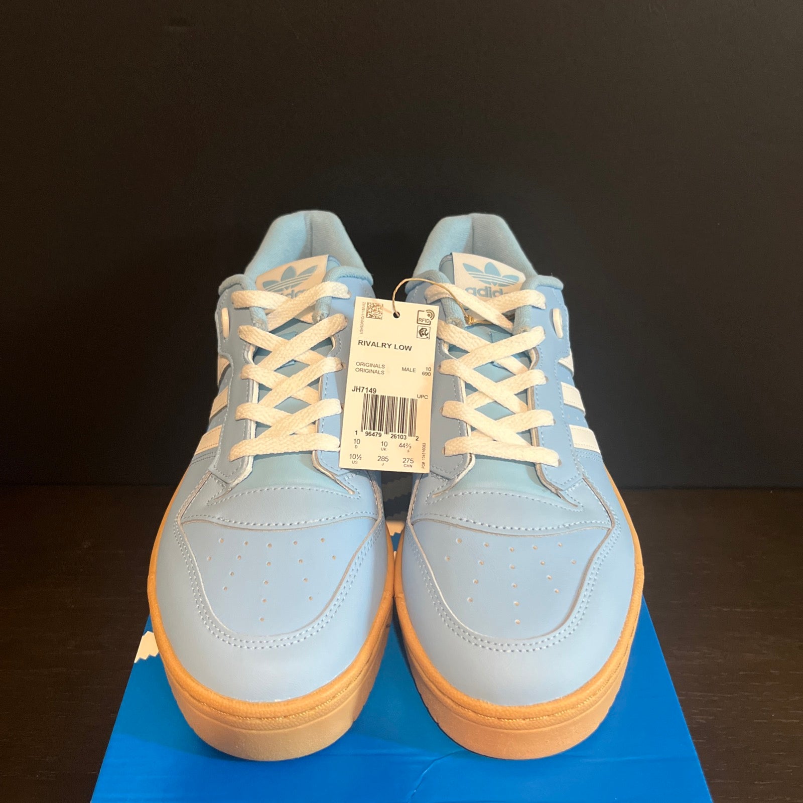 10.5M Adidas Rivalry Low "Light Blue Pantone/Footwear White/Gum" (JH7149)