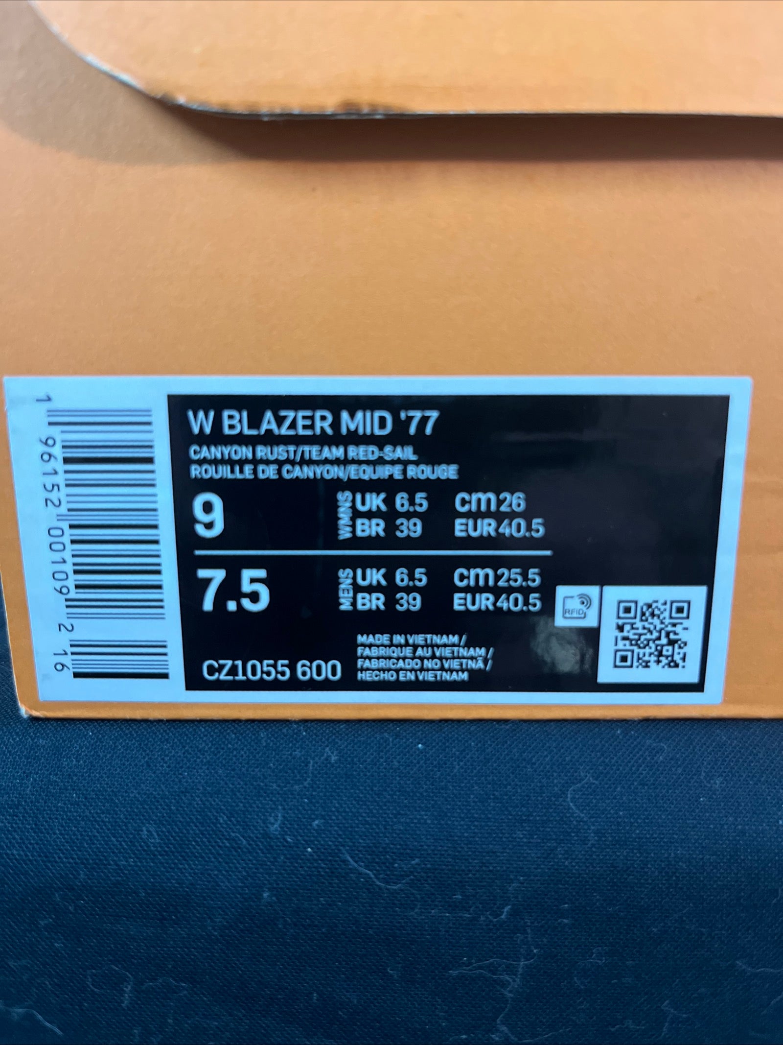 9W Nike Blazer Mid ’77 Canyon Rust (CZ1055-600)