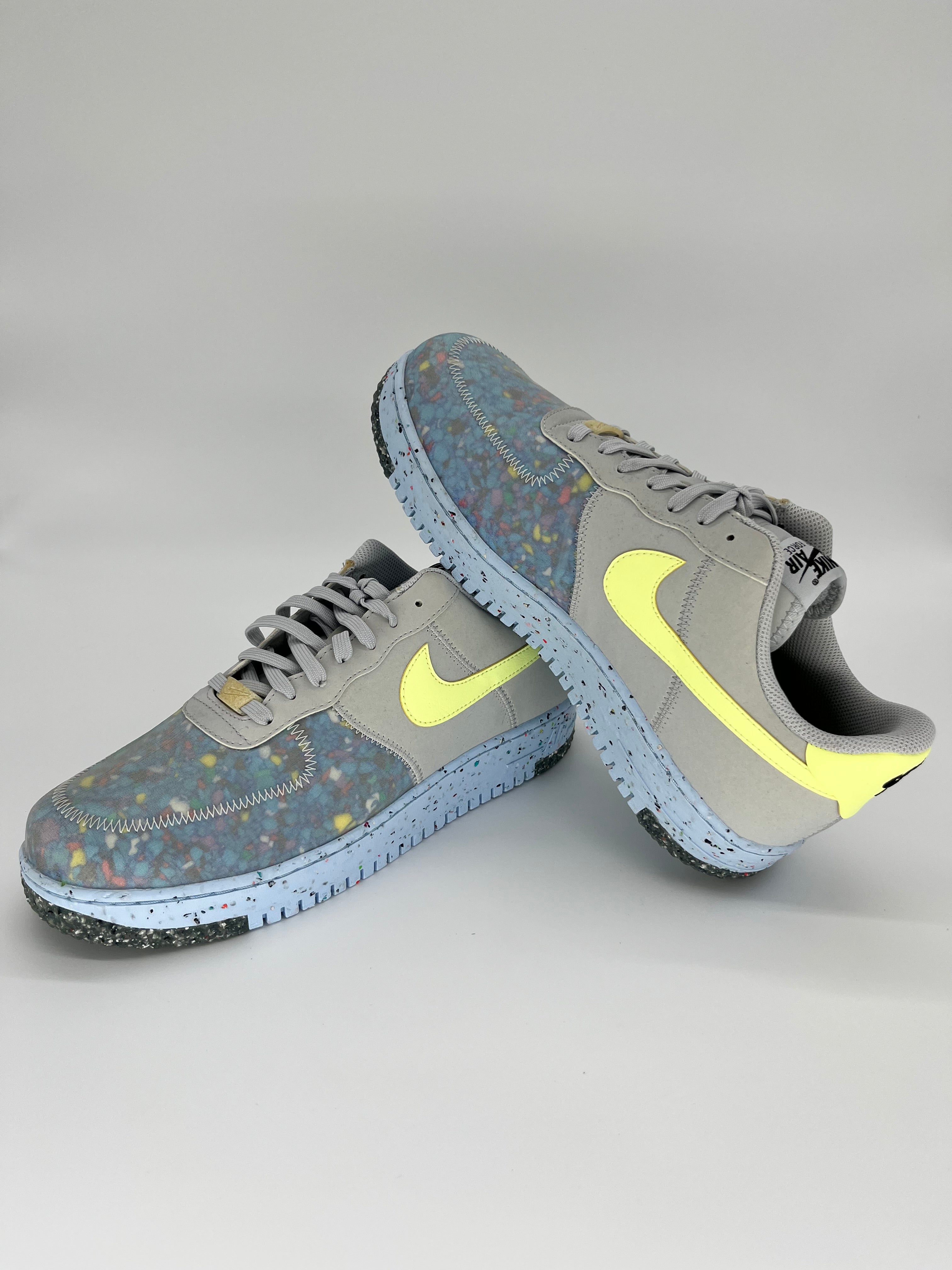 11M Nike AirForce 1 Crater Pure Platinum/Barely Volt & Black/Black-Photon Dust (CZ1524-001 & CZ1524-002 Bundle)