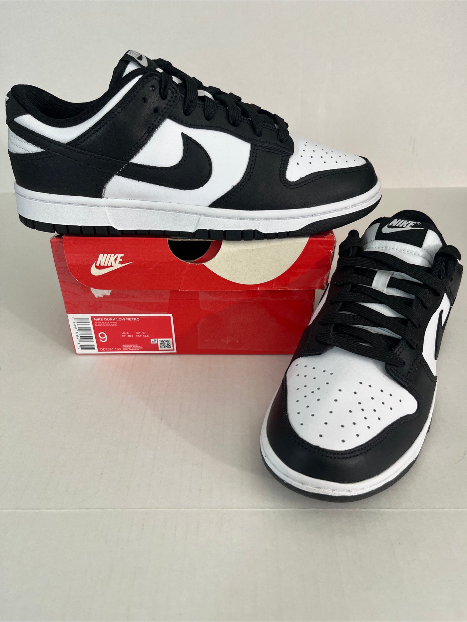 9M Nike Dunk Low White/Black-White (DD1391-100)