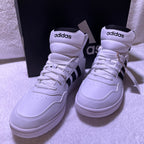 10.5M Adidas Hoops 3.0 Mid White/Black Stripes (GW3019)
