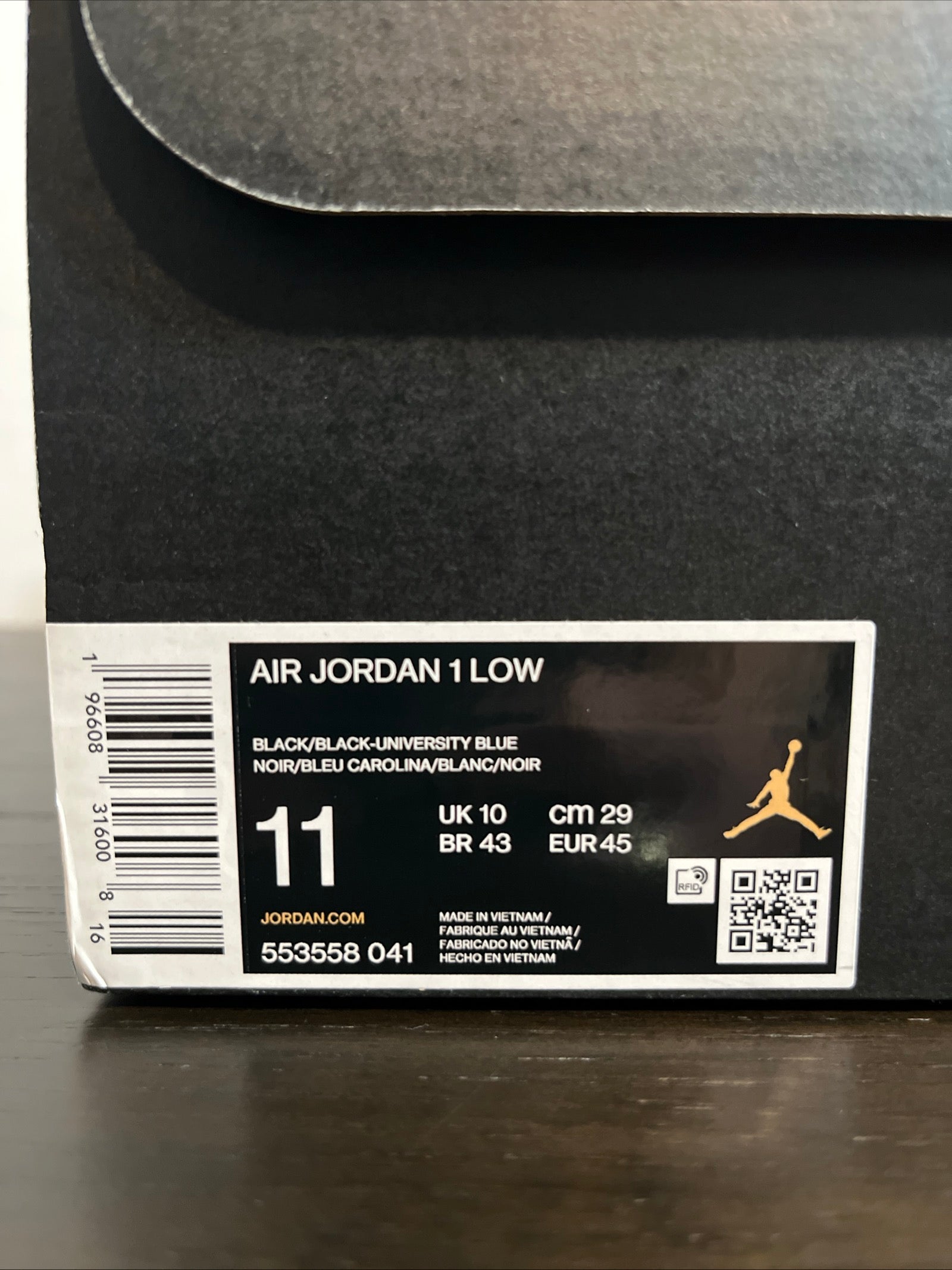 11M Nike Air Jordan 1 Low "Black/University Blue" (553558-041)