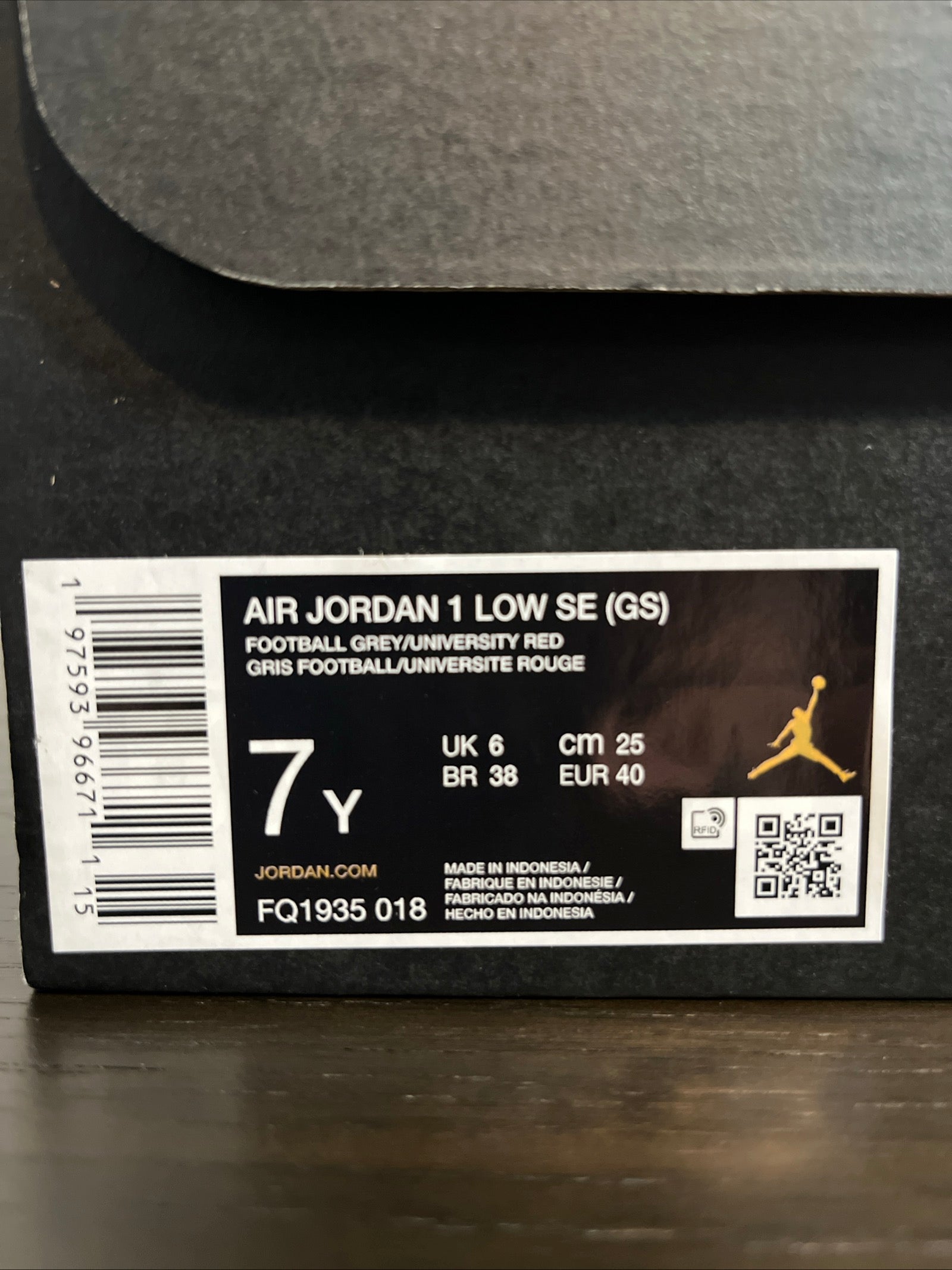 7Y Nike Air Jordan 1 Low SE (GS) "Gatorade - Football Grey/University Red" (FQ1935-018)