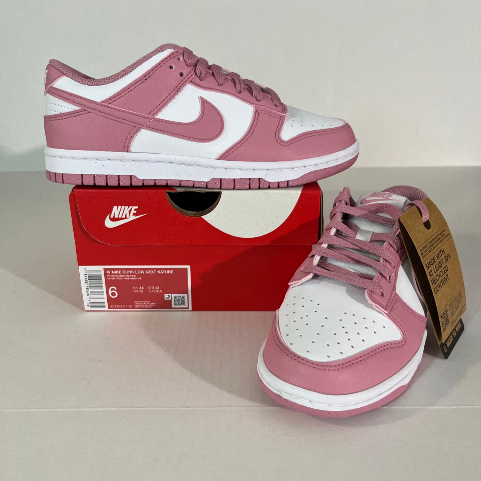 6W Nike Dunk Low Next Nature White/Elemental Pink (DD1873-112)