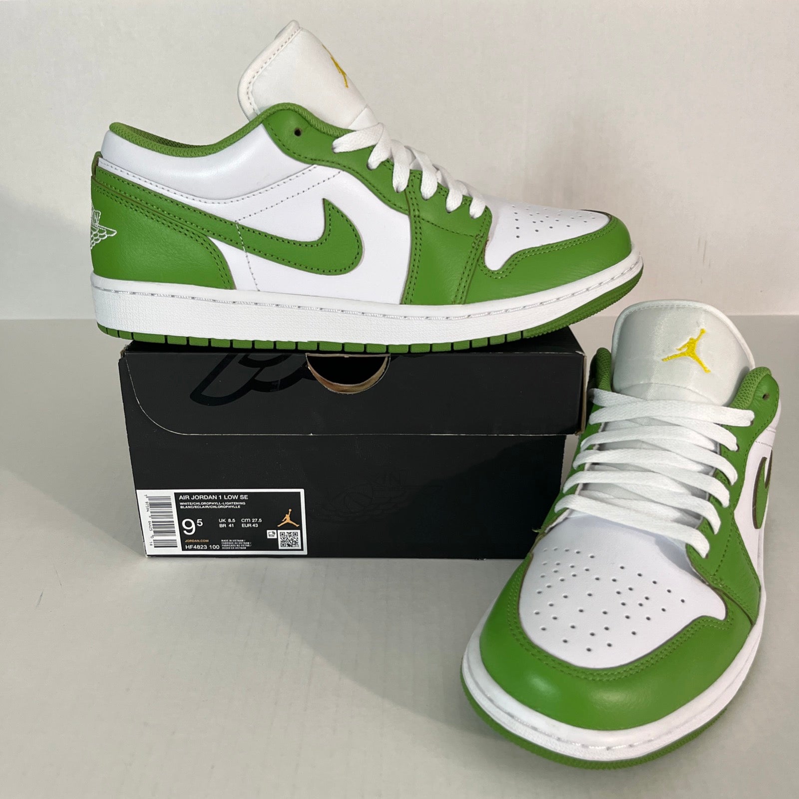 9.5M Nike Air Jordan 1 SE Low White/Chlorophyll-Lightning (HF4823-100)