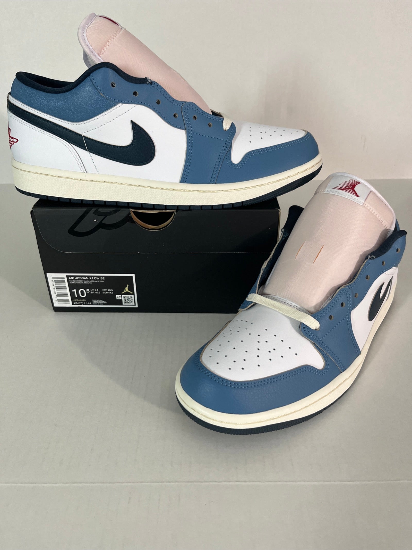 10.5M Nike Air Jordan 1 SE Low Motion Pack White/Armory Navy Aegean Storm (HM3711-144)