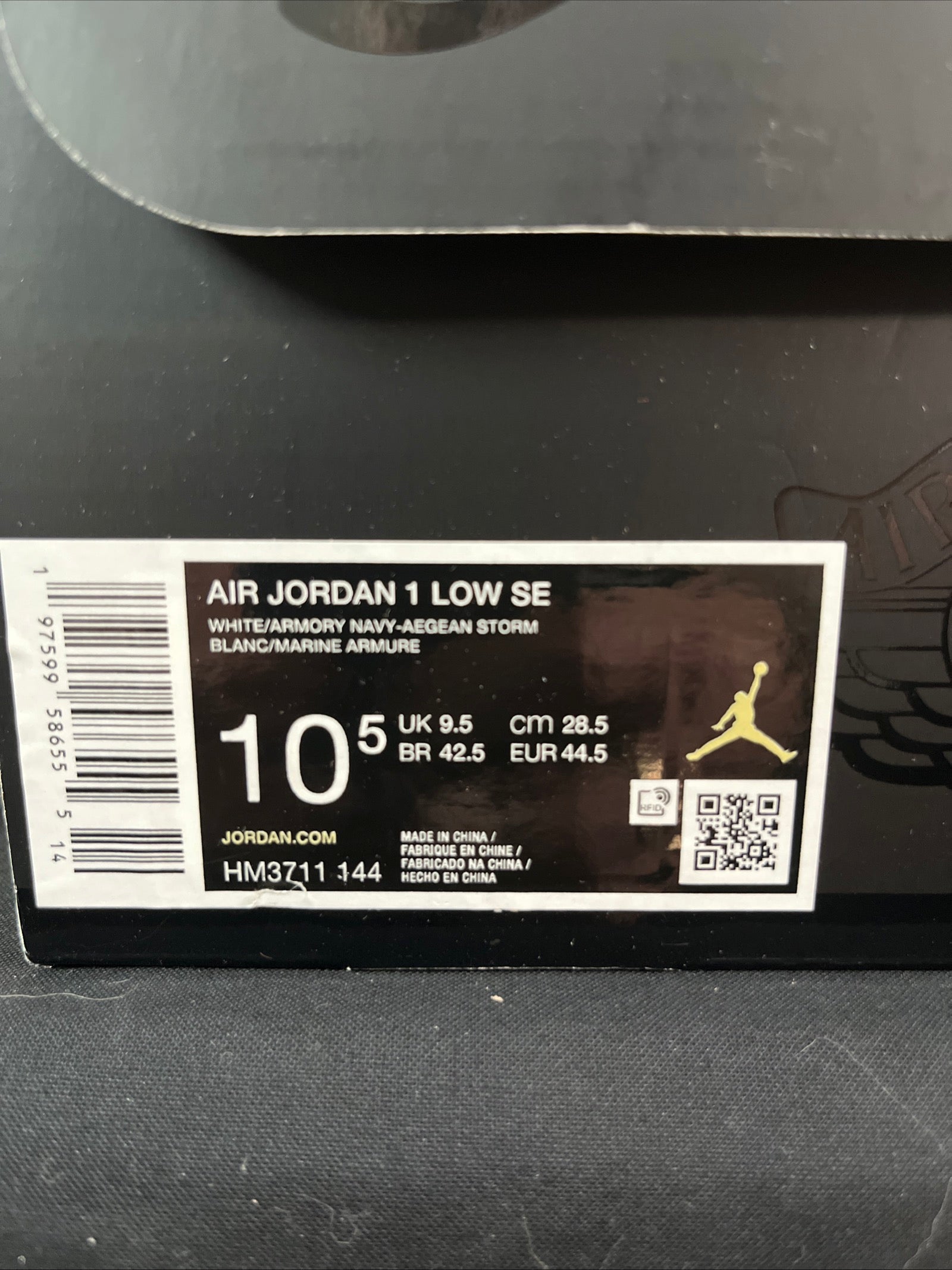 10.5M Nike Air Jordan 1 SE Low Motion Pack White/Armory Navy Aegean Storm (HM3711-144)