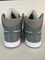 11M Nike Air Jordan 1 SE Mid Patent White/Cool Grey-Medium Grey (HF3216-100)