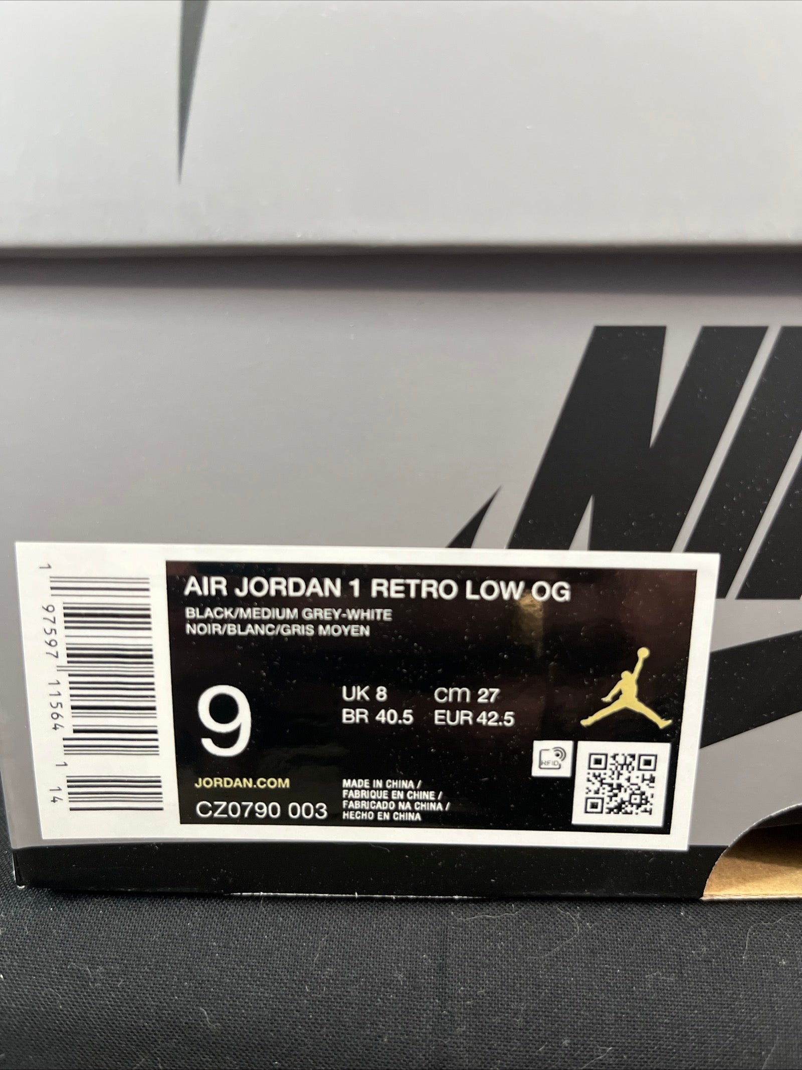 9M Nike Air Jordan 1 Retro OG 2024 Low Shadow (CZ0790-003)
