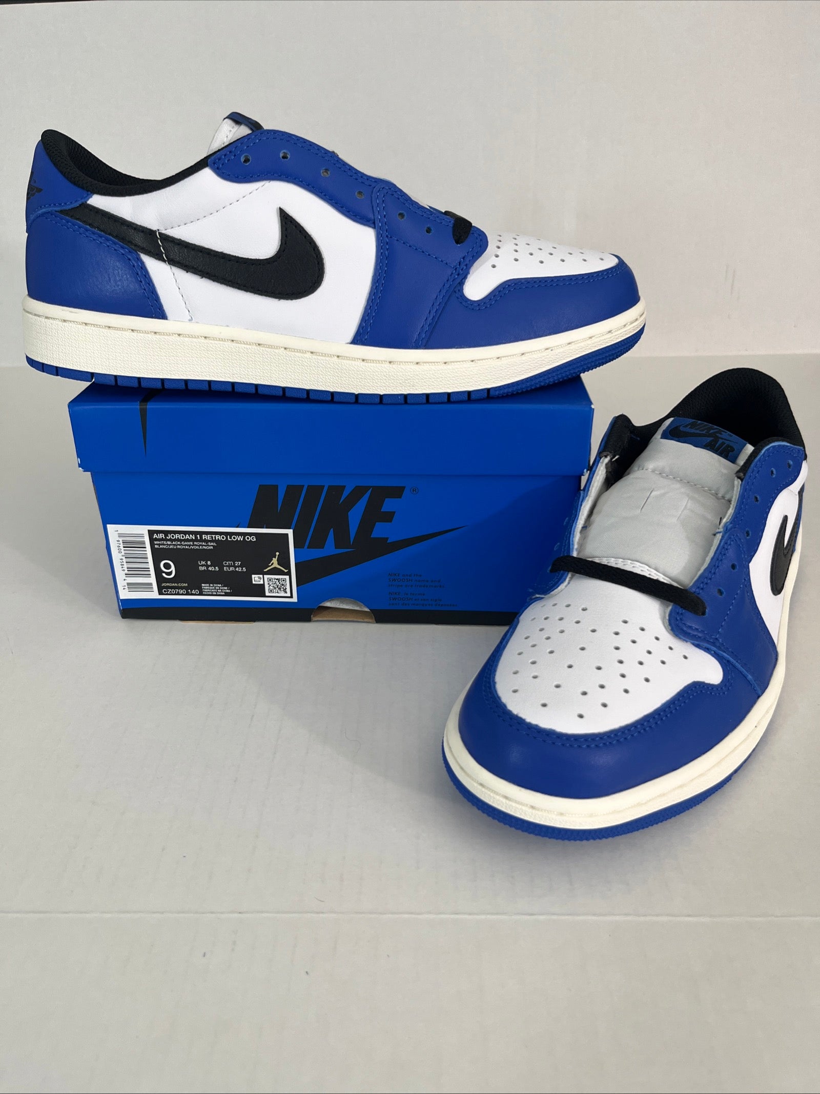 9M Nike Air Jordan 1 Retro OG White/Black-Game Royal-Sail (CZ0790-140)