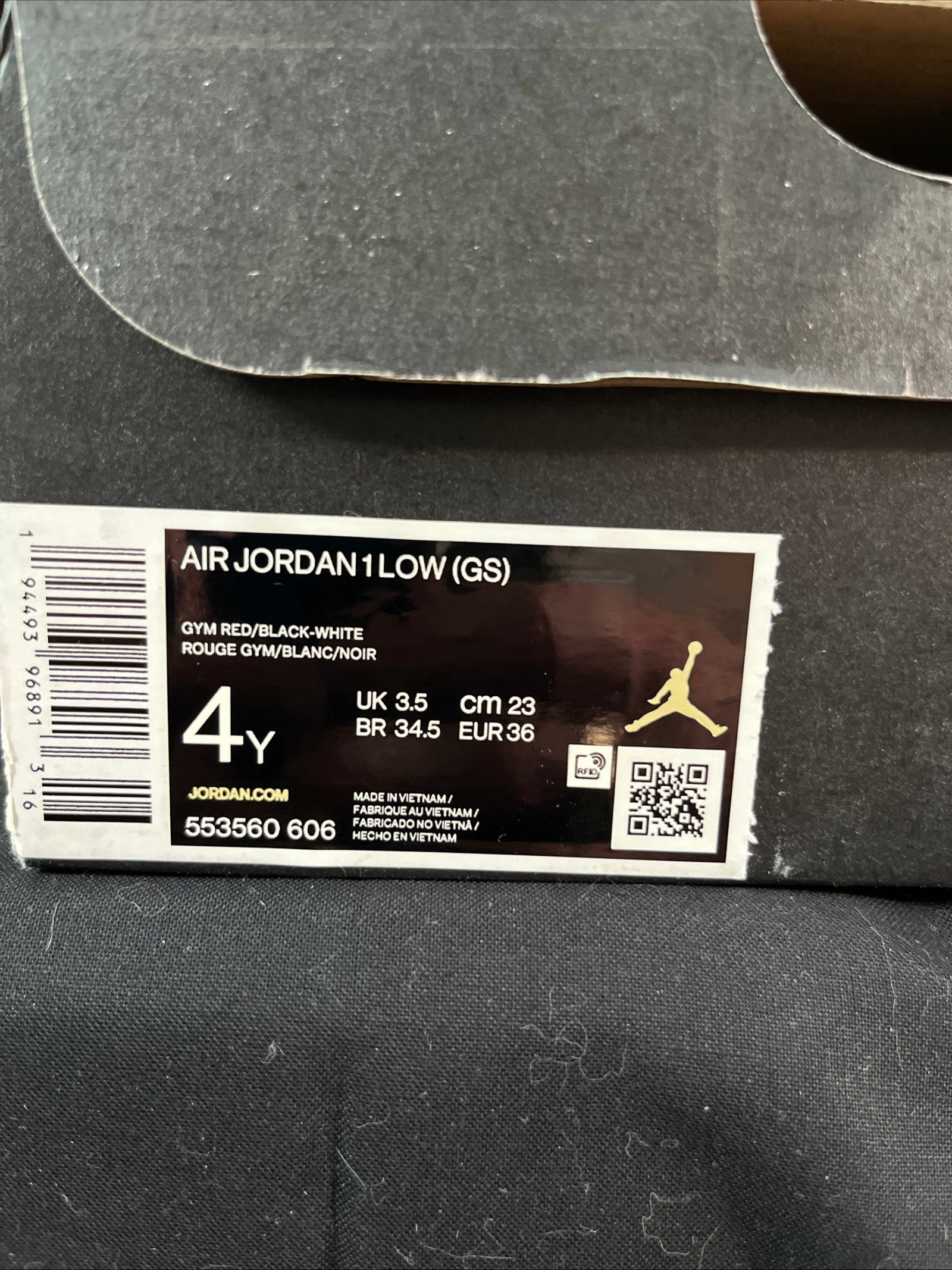 4Y Nike Air Jordan 1 Low Reverse Bred Gym Red/Black-White (553560-606)