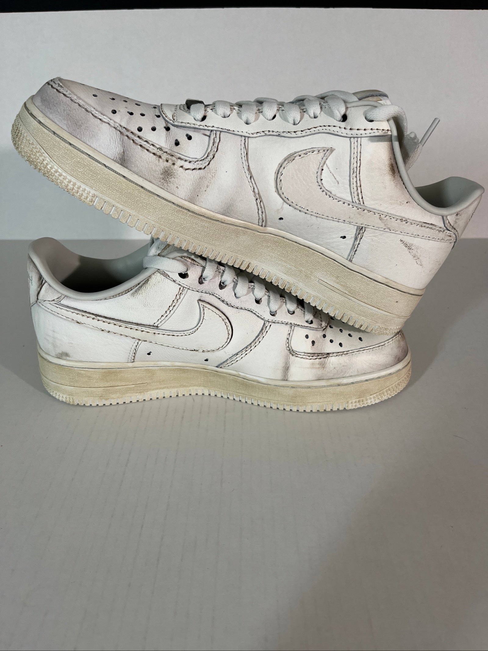 10.5M Nike Air Force 1 Low Smoke and Mirrors Pack-Dirty Triple White (HJ9346-100)
