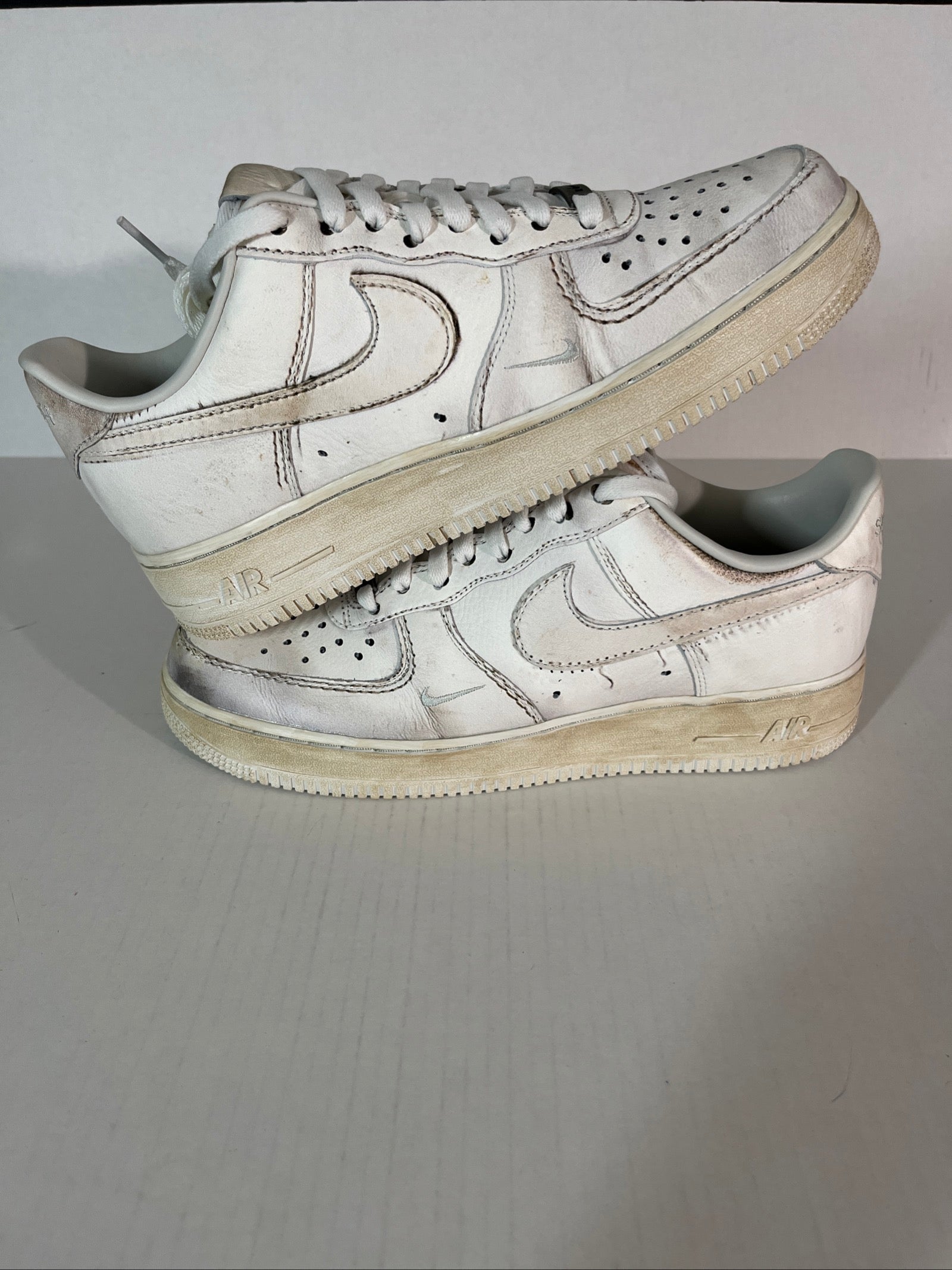 10.5M Nike Air Force 1 Low Smoke and Mirrors Pack-Dirty Triple White (HJ9346-100)