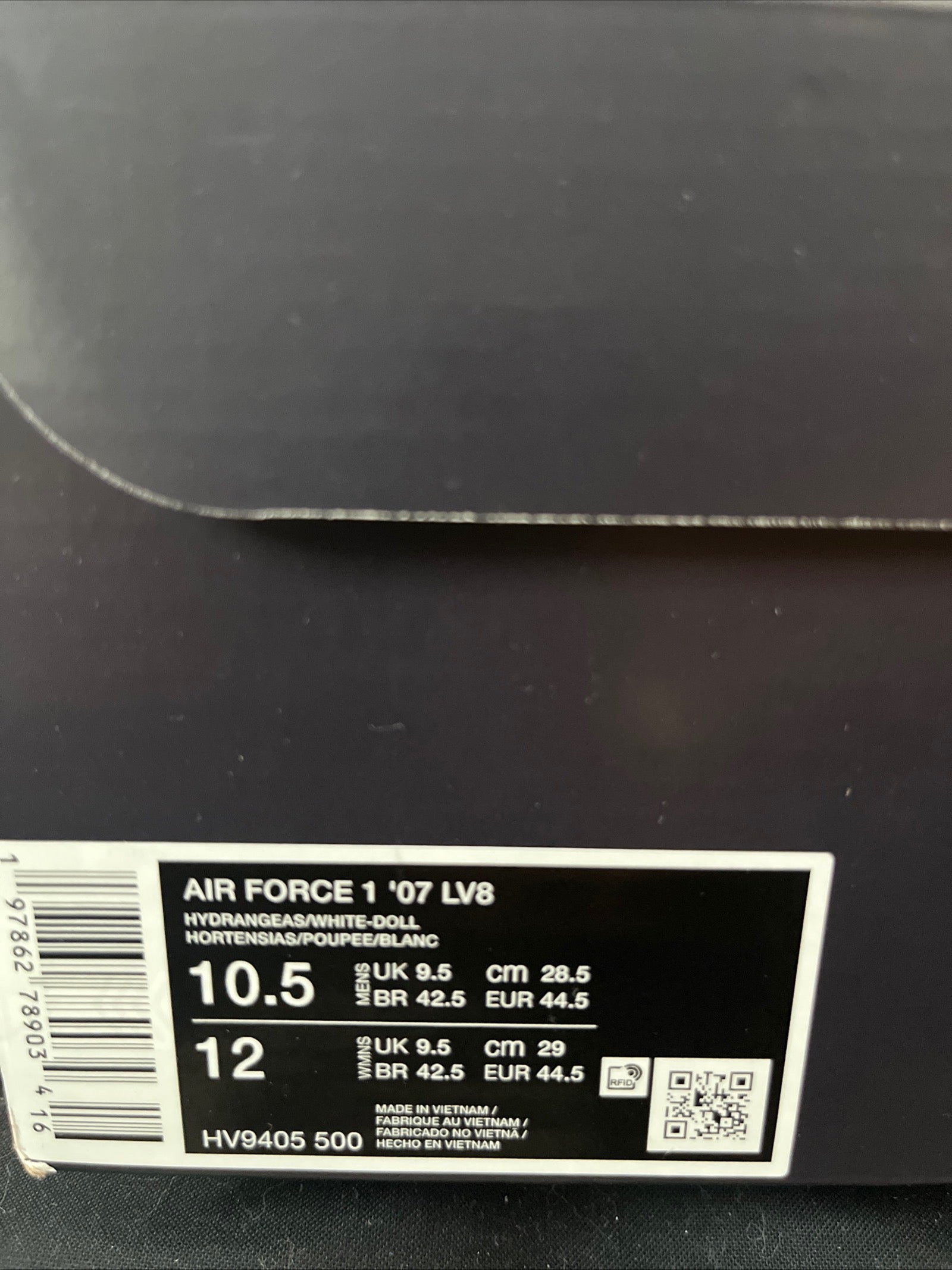 10.5M/12W Nike Air Force 1 ‘07 LV8 Hydrangeas/White-Doll (HV9405-500)